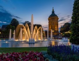 Lais Puzzle - Mannheim Wasserturm am Abend - 1.000 Teile