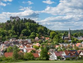 Lais Puzzle - Blick auf Schloss Lichtenberg im malerischen Fischbachtal im Odenwald, Hessen, Deutschland - 1.000 Teile