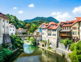 Lais Puzzle - Skofja Loka, Blick von einer Brücke, Slowenien - 1.000 Teile