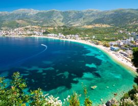 Lais Puzzle - schöne Aussicht auf Himare an der albanischen Riviera, Albanien - 1.000 Teile