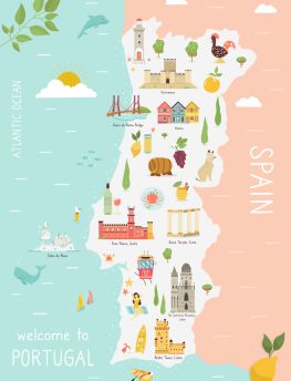 Lais Puzzle - Karte, Portugal - 1.000 Teile