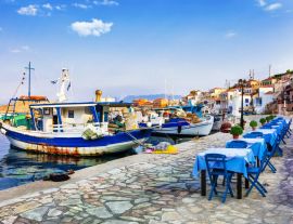 Lais Puzzle - Traditionelle Griechenland-Serie - Insel Chalki mit alten Booten und Tavernen - 1.000 Teile