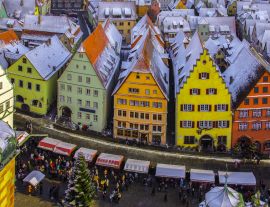 Lais Puzzle - Ansicht von Rothenburg ob der Tauber im Winter, Bundesland Bayern, Deutschland - 1.000 Teile