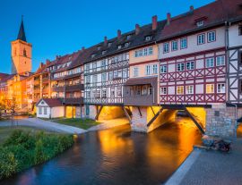 Lais Puzzle - Ansicht von Erfurt mit der berühmten Krämerbrücke, Thüringen. Deutschland. - 1.000 Teile