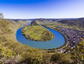 Lais Puzzle - Blick auf die Moselschleife in der Nähe der Ortschaft Bremm, Landkreis Cochem-Zell, Mosel, Rheinland-Pfalz, Deutschland. - 1.000 Teile