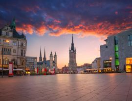 Lais Puzzle - Ansicht des Roten Turms und des Marktplatzes, Halle an der Saale, Sachsen-Anhalt, Deutschland. - 1.000 Teile