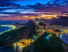 Lais Puzzle - Blick bei Sonnenuntergang auf Copacabana, Corcovado, Urca und Botafogo in Rio de Janeiro. Brasilien - 1.000 Teile