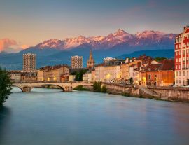Lais Puzzle - Grenoble. Stadtbild von Grenoble, Frankreich bei Sonnenuntergang - 1.000 Teile