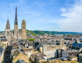 Lais Puzzle - Panoramablick auf Rouen, mit der gotischen Kathedrale Notre-Dame, an einem sonnigen Nachmittag. Normandie, Frankreich - 1.000 Teile