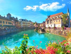 Lais Puzzle - Canal du Thiou und Kirche Saint Francois de Sales in Annecy. Frankreich - 1.000 Teile