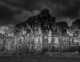 Lais Puzzle - Schwarz-Weiß-Bild der Burgruine Dunmore in Airth, Falkirk, Schottland, Großbritannien - 1.000 Teile