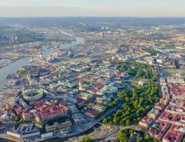 Lais Puzzle - Göteborg, Schweden. Panorama der Stadt zentralen Teil der Stadt. Sonnenuntergang - 1.000 Teile