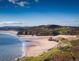 Lais Puzzle - Three Cliffs Bay Gower Halbinsel Wales Großbritannien Luftaufnahme - 1.000 Teile