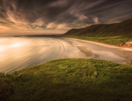 Lais Puzzle - Sonnenuntergang in der Rhossili-Bucht auf der Halbinsel Gower, Swansea, Südwales, Großbritannien - 1.000 Teile