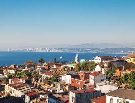 Lais Puzzle - Luftaufnahme von Valparaiso und Las Carmelitas Kirchturm vom Mirador Camogli Aussichtspunkt - Valparaiso, Chile - 1.000 Teile