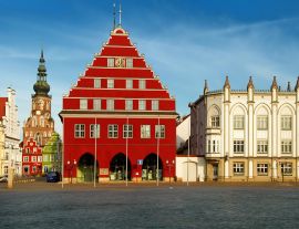 Lais Puzzle - Alter Markt mit Rathaus der Stadt Greifswald - 1.000 Teile