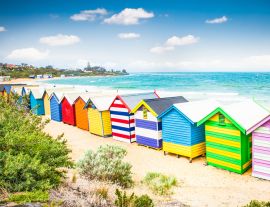 Lais Puzzle - Schöne Badehäuser am weißen Sandstrand von Brighton Beach, Victoria, Australien - 1.000 Teile
