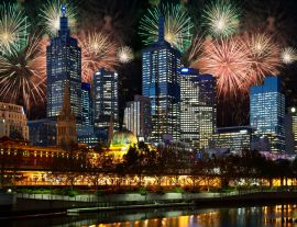 Lais Puzzle - Feuerwerk über der Stadt Melbourne, Australien - 1.000 Teile