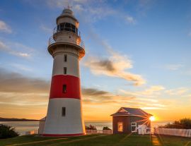 Lais Puzzle - Low Head Leuchtturm, Tasmanien bei Sonnenuntergang mit sunstar, Australien - 1.000 Teile