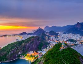 Lais Puzzle - Blick bei Sonnenuntergang auf Copacabana, Corcovado und Botafogo in Rio de Janeiro. Brasilien - 1.000 Teile