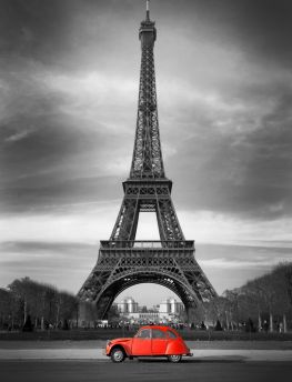 Lais Puzzle - Roter Wagen vor Eiffelturm Paris - 1.000 Teile