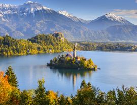 Lais Puzzle - Panoramablick auf den Bleder See vom Berg Osojnica, Slowenien - 1.000 Teile
