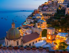 Lais Puzzle - Positano, Amalfiküste, Kampanien, Sorrento, Italien. Blick auf die Stadt und das Meer in einem Sommer Sonnenuntergang - 1.000 Teile