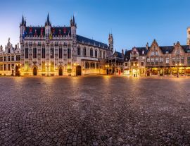 Lais Puzzle - Sonnenuntergang in den touristischsten Orten von Brügge, Belgien - 1.000 Teile