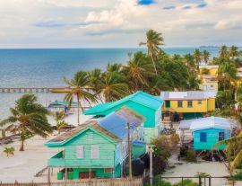 Lais Puzzle - Luftaufnahme des hölzernen Piers und Blick auf das Meer in Caye Caulker, Belize, Karibik - 1.000 Teile