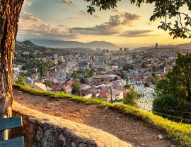 Lais Puzzle - Blick auf den Sonnenuntergang in Sarajevo, Bosnien - 1.000 Teile