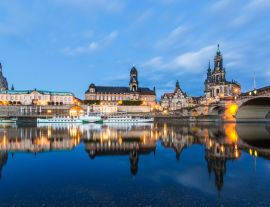 Lais Puzzle - Dresden bei Nacht, Deutschland während der blauen Stunde der Dämmerung - 1.000 Teile