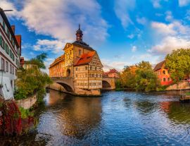 Lais Puzzle - Beeindruckender Panoramablick auf das historische Stadtzentrum von Bamberg, Deutschland. UNESCO Weltkulturerbe - 1.000 Teile