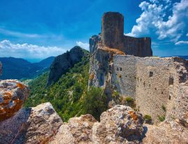 Lais Puzzle - Schloss von Peyrepertuse, eine Ruine der Katharer aus dem 11. - 1.000 Teile