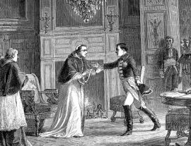 Lais Puzzle - Napoleon besucht Papst Pio VII. in Fontainebleau, Frankreich. Der Papst, den Napoleon entführt hatte, weil er sich weigerte, ihm die päpstlichen Staaten zu geben - 1.000 Teile