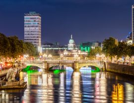 Lais Puzzle - O'Connell-Brücke in Dublin, Irland, bei Nacht - 1.000 Teile