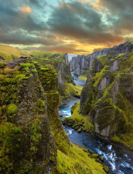 Lais Puzzle - Fjadrargljufur-Schlucht bei Sonnenuntergang in Island - 1.000 Teile