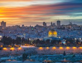 Lais Puzzle - Altstadt von Jerusalem. Stadtbild von Jerusalem, Israel mit Felsendom bei Sonnenuntergang - 1.000 Teile