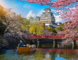 Lais Puzzle - Burg Himeji mit wunderschönen Kirschblüten, die Burg Himeji ist ein berühmter Aussichtspunkt für Kirschblüten in Osaka - 1.000 Teile