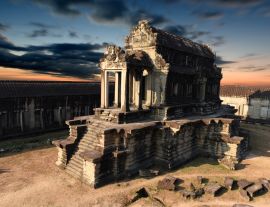 Lais Puzzle - Kambodscha, Siem Reap - Angkor Wat, einer der Tempel innerhalb der Angkor Wat-Anlage bei Sonnenuntergang - 1.000 Teile