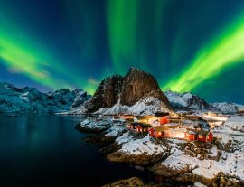 Lais Puzzle - Aurora borealis über Hamnoy in Norwegen - 1.000 Teile