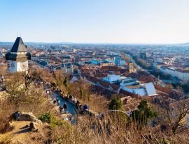 Lais Puzzle - Stadtbild Grazer Uhturm Uhrenturm Schlossberg Schlossberg Graz - 1.000 Teile