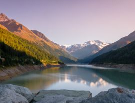 Lais Puzzle - Abend am herrlichen Gepatsch-Stausee im Kaunertal (Tirol, Österreich). In diesem Tal befindet sich eine der schönsten Bergstraßen, die Kaunertaler Gletscherstraße - 1.000 Teile