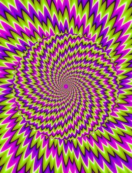 Lais Puzzle - Grüner, lila und rosa Hintergrund mit sich bewegender Kugel. Optische Täuschung der Bewegung - 1.000 Teile