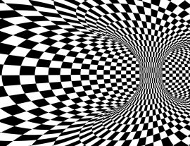 Lais Puzzle - Abstrakte Wurmloch-Tunnel. Schwarz-weißes Quadrat optische Täuschung - 1.000 Teile