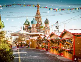 Lais Puzzle - Weihnachtlicher Dorfmarkt auf dem Roten Platz in Moskau, Russland - 1.000 Teile