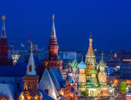 Lais Puzzle - Basilius-Kathedrale auf dem Roten Platz in Moskau bei Nacht, altes Moskau Basilius-Kathedrale ist die wichtigste Touristenattraktion der Stadt, Russland - 1.000 Teile