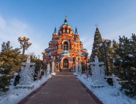 Lais Puzzle - Kasaner orthodoxe Kirche Ikone der Mutter Gottes im Stadtzentrum von Irkutsk im Winter, Russland, Sibirien - 1.000 Teile