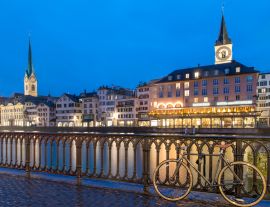 Lais Puzzle - Zürich Skyline, Schweiz - Blick auf Fraumünsterkirche und Chu - 1.000 Teile