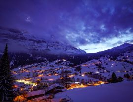 Lais Puzzle - malerische Bergansicht von Grindelwald, Schweiz im Winter - 1.000 Teile
