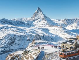 Lais Puzzle - Schweiz Alpen Matterhorn Schneeberge am Bahnhof der Gornergrat Bahn, Zermatt, Schweiz - 1.000 Teile